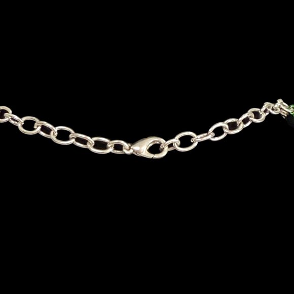 Christmas Jingle Bell Necklace With Silver Chain & Red Green Gold Charms - Picture 3 of 3